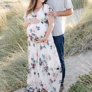 Ricarica floral maternity maxi dress